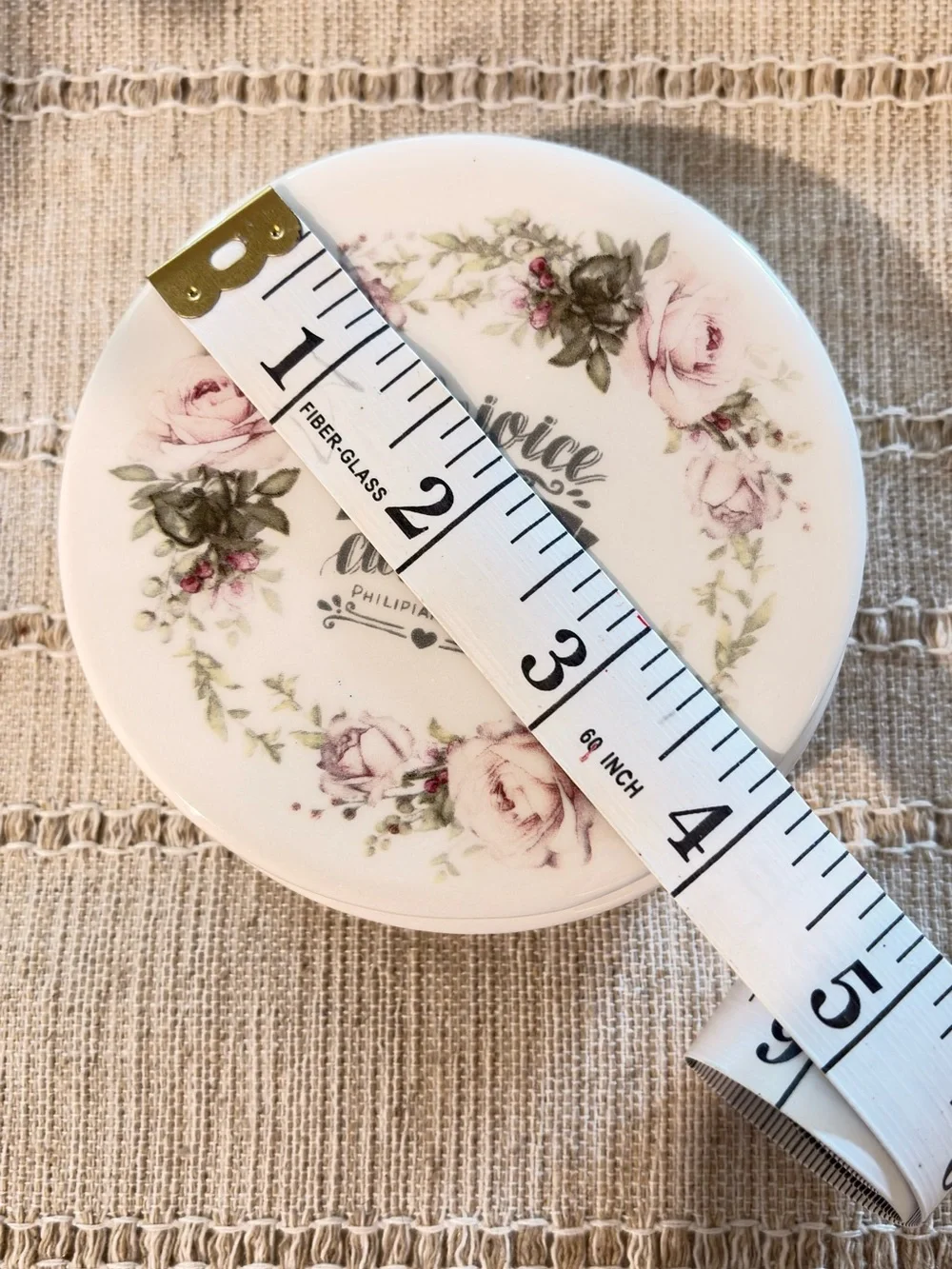 4 Floral Round Trinket Box - 'Rejoice in the Lord'